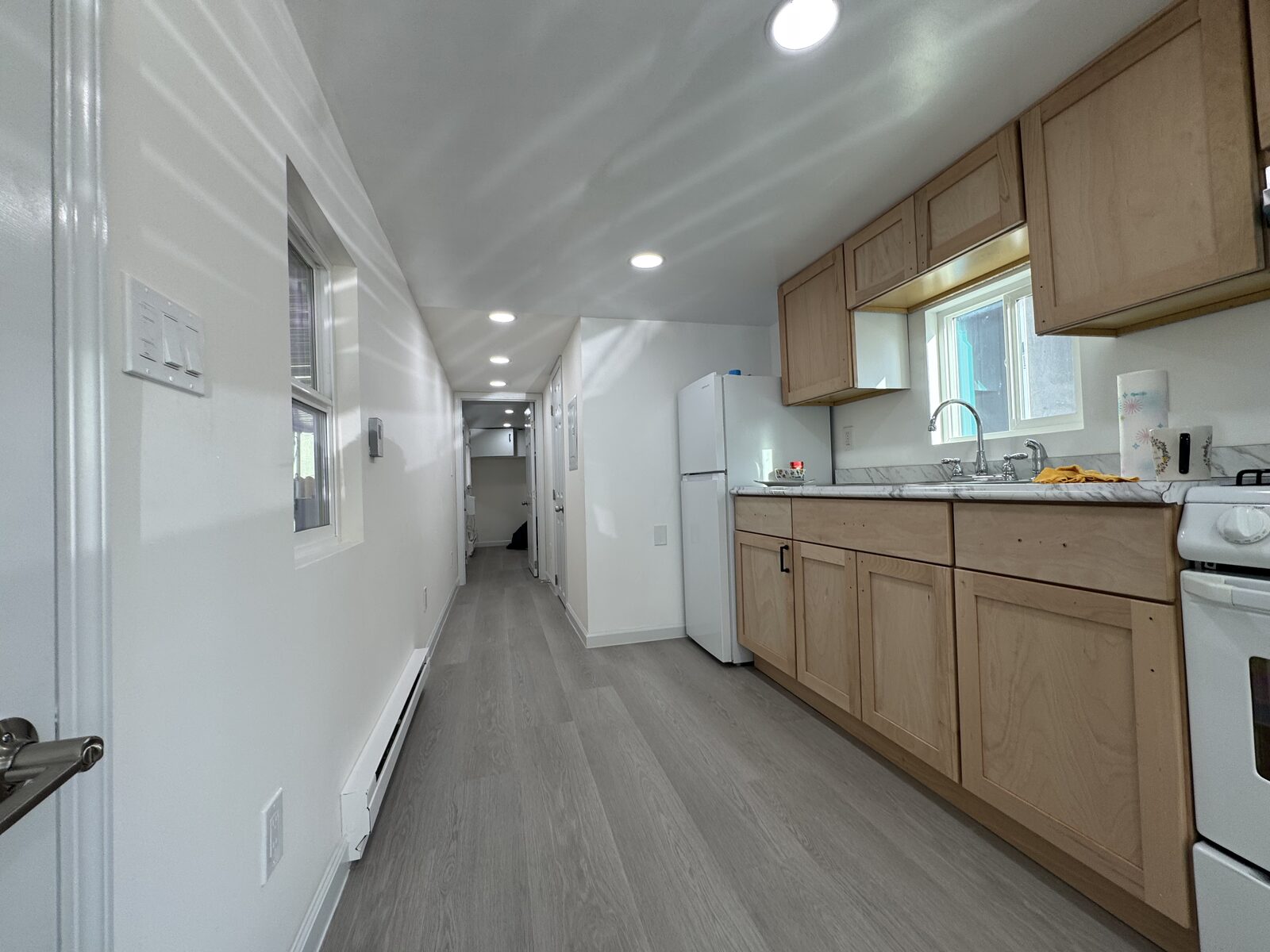 New kitchen with cabinets and appliances